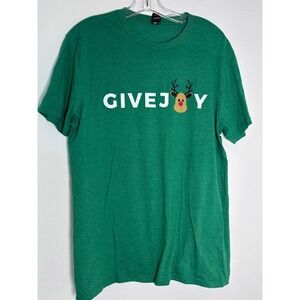 Very Important Tee GiveJoy 2024 Holiday Drive‎ Reindeer Green Graphic T-Shirt L